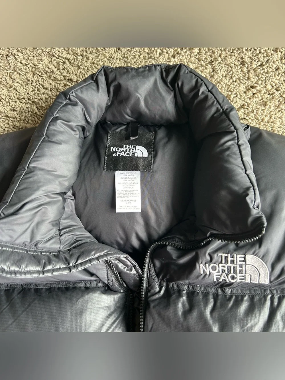 The North Face 1996 Nuptse Retro 700 Down Puffer Hooded Vest Mens XL Black Y2K